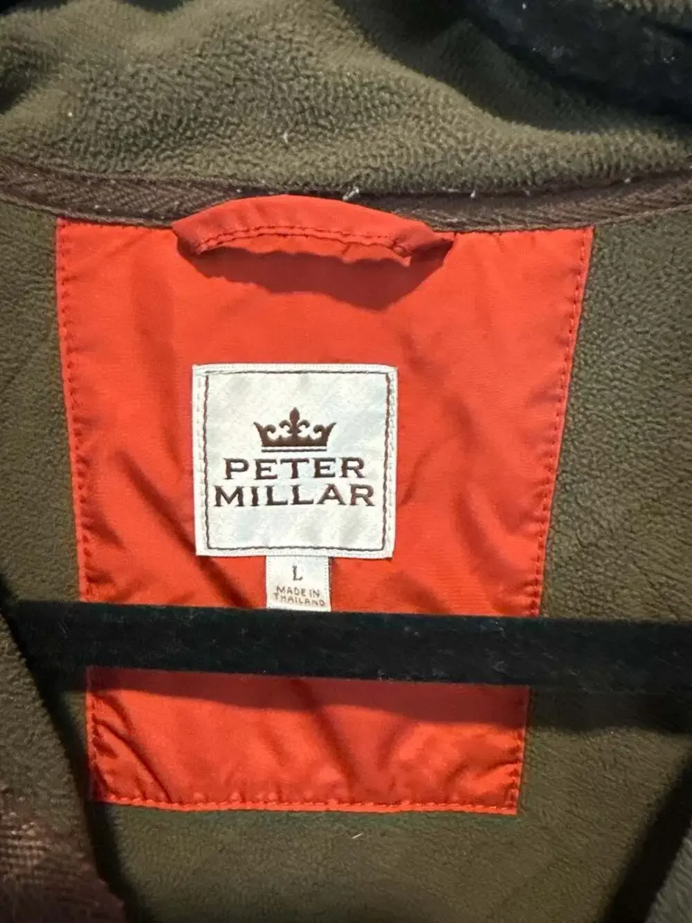 Peter Millar Red Quilted Fleece-Lined Suffolk Travel Jacket Size Large - Picture 3 of 7